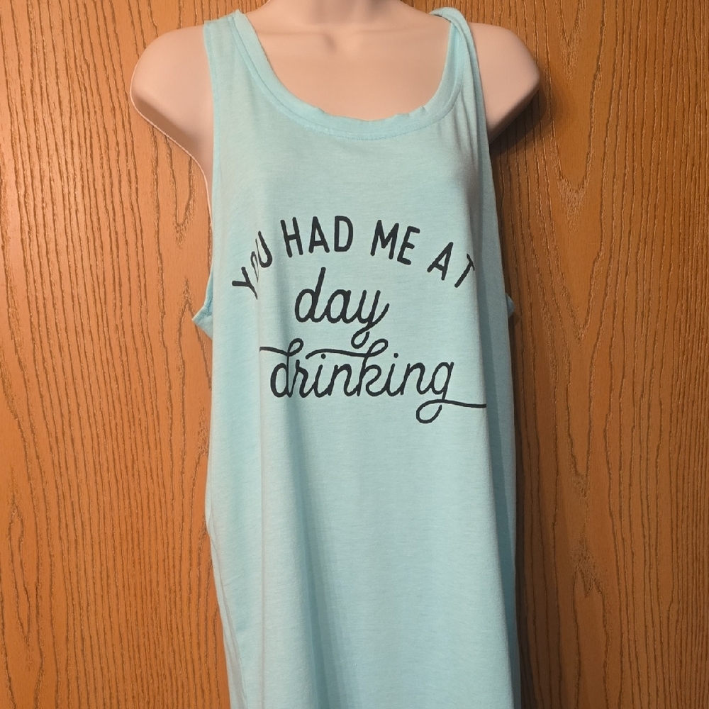 Aqua Sleeveless Top - I Love Day Drinking